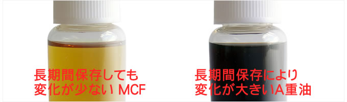 黒くないA重油MCFだから長期保存に最適